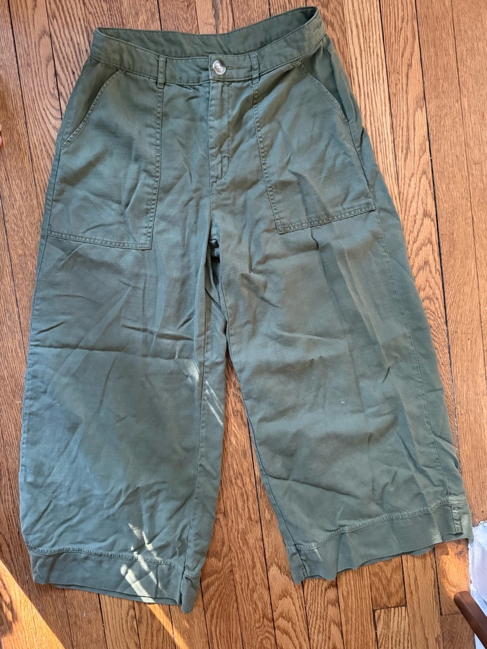 Sundry Olive Green Cargo Barrel Leg Pants - Size 6